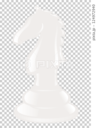 白色棋子「騎士」的向量插圖 124972940