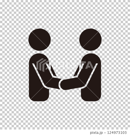 人們握手的象形圖圖標 124973103