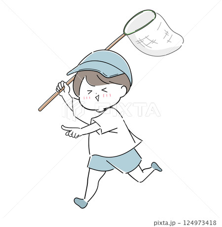 虫を捕まえに行く男の子 124973418