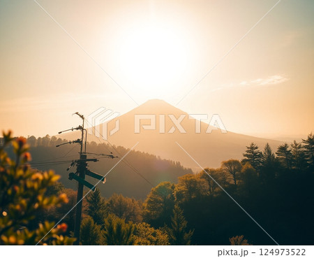 朝霧高原から見た羊蹄山 124973522