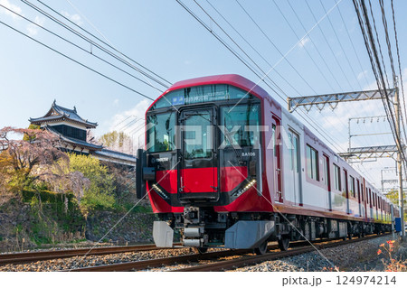 郡山城址の桜と橿原線 郡山城址の桜と橿原線 124974214