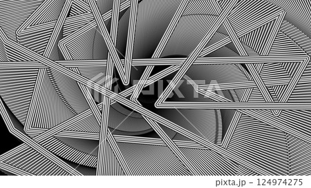 Tlo instagramyAbstract black and white geometric pattern with intricate lines and triangles. Minimalist and modern style. 124974275