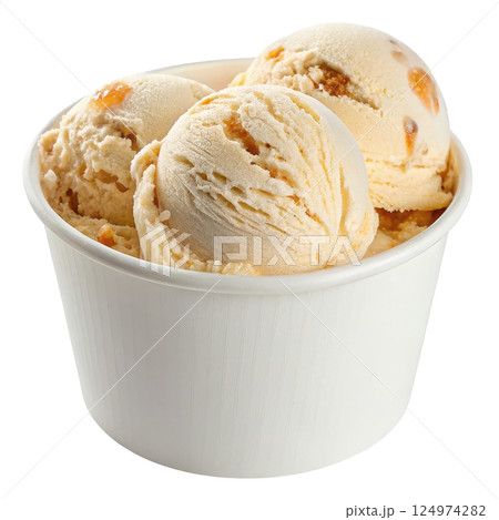 A bowl of creamy vanilla ice cream scoops A bowl of creamy vanilla ice cream scoops 124974282