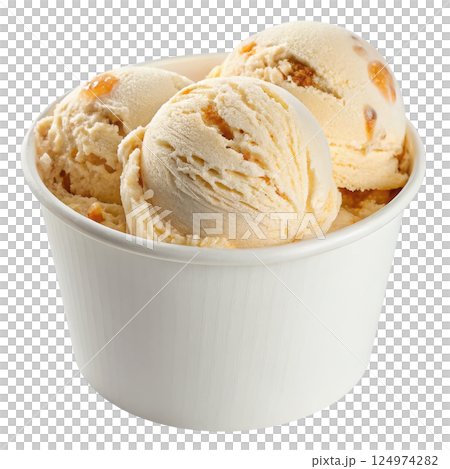 A bowl of creamy vanilla ice cream scoops A bowl of creamy vanilla ice cream scoops 124974282