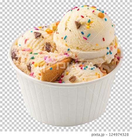 Colorful Birthday Cake Ice Cream 124974328