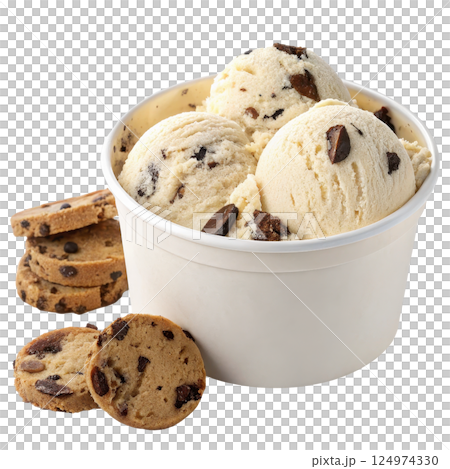 Cookies and Cream Ice Cream Scoops 124974330