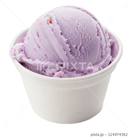 Lavender Ice Cream in a Bowl 124974362