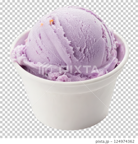 Lavender Ice Cream in a Bowl 124974362
