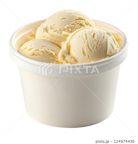 Tempting Scoop of Creamy Vanilla Ice Cream Tempting Scoop of Creamy Vanilla Ice Cream 124974430