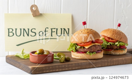 Buns of Fun Delightful Burgers and Sliders Buns of Fun Delightful Burgers and Sliders 124974673
