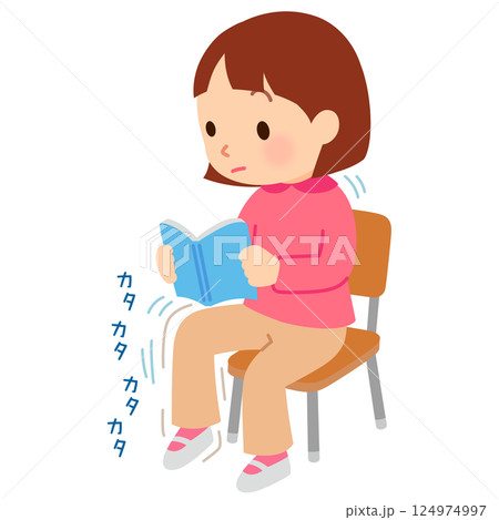 貧乏ゆすりの癖がある子ども　多動性 124974997