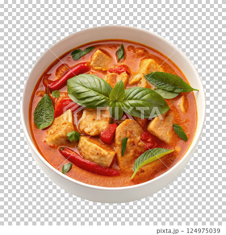 Savory Red Curry Chicken with Vegetables 124975039