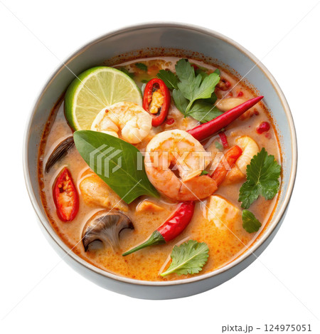 Tom Yum Goong Spicy and Sour Thai Shrimp Soup 124975051