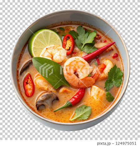 Tom Yum Goong Spicy and Sour Thai Shrimp Soup 124975051