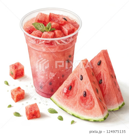 Chilled watermelon shake a refreshing summer treat Chilled watermelon shake a refreshing summer treat 124975135