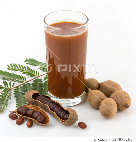 Refreshing tamarind juice in a glass 124975169