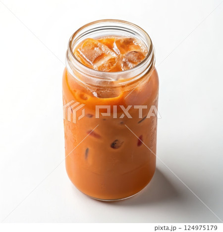 Thai Iced Tea in a Glass Jar Thai Iced Tea in a Glass Jar 124975179