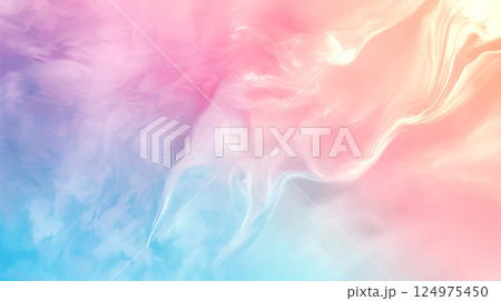 Abstract art of fluid smoke patterns pastel color background. Glowing soft pink, purple, and blue tones create a dreamy, sweet artistic feel Abstract art of fluid smoke patterns pastel color background. Glowing soft pink, purple, and blue tones create a dreamy, sweet artistic feel 124975450