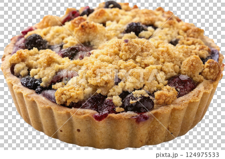 Homemade blueberry crumble tart 124975533