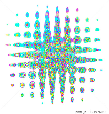 カラフルな幾何学模様とドット背景 カラフルな幾何学模様とドット背景 124976062