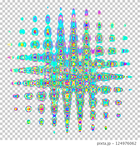 カラフルな幾何学模様とドット背景 カラフルな幾何学模様とドット背景 124976062