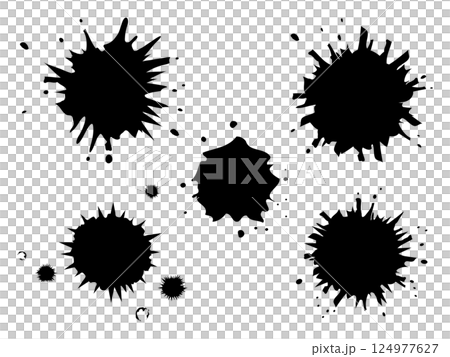 Black ink splash illustration set Black ink splash illustration set 124977627