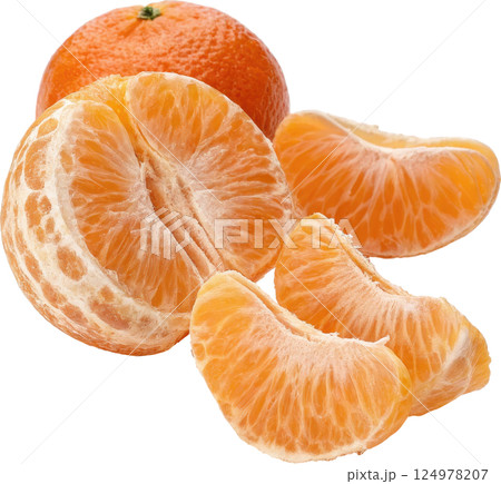 Fresh and juicy tangerine segments 124978207