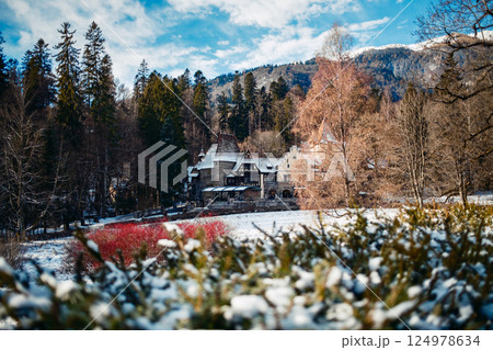 Sunny Day Over The Snowy Romanian Landscape  124978634