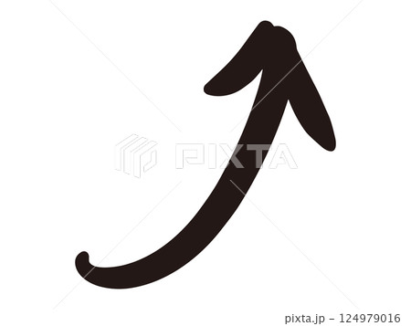 シュッと上を指す矢印の手書きイラスト 124979016