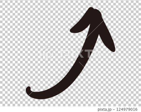 シュッと上を指す矢印の手書きイラスト 124979016