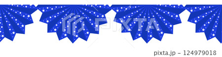Bunting American flags for July 4 with stars on blue background 124979018