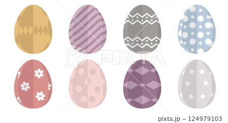 Bright easter corners with colorful paper cut eggs and clouds. Easter celebration background 124979103