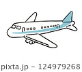 シンプルな飛行機　ブルー系 124979268