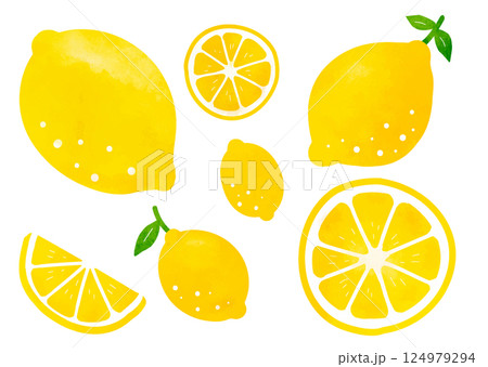 シンプルなレモンのベクターイラストセット 124979294