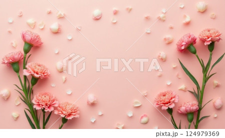 ピンクの花の背景素材 124979369