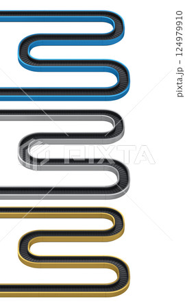 Set of Airport luggage conveyor belt from baggage claim area on white background. Set of Airport luggage conveyor belt from baggage claim area on white background. 124979910