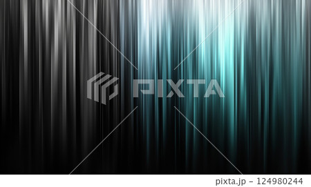 A striking visual featuring a black background illuminated by vertical teal gradient lines. Generative AI	 124980244