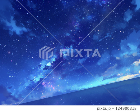 美しい天の川の背景イメージ素材　AI画像 124980818