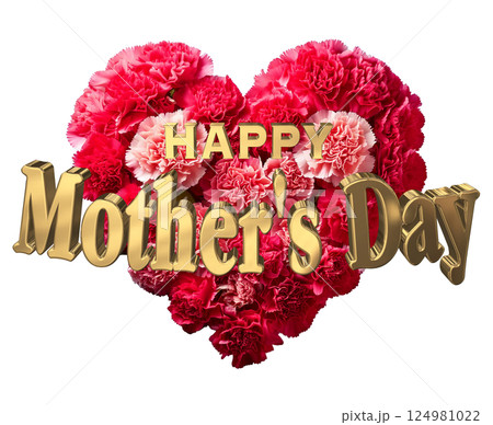 3DCG文字「Happy Mother's Day」母の日 124981022