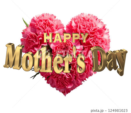 3DCG文字「Happy Mother's Day」母の日 124981023