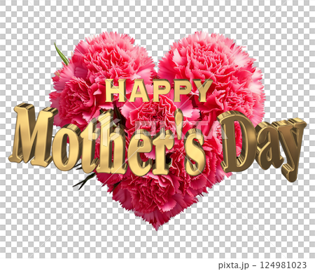 3DCG文字「Happy Mother's Day」母の日 124981023