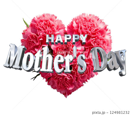 3DCG文字「Happy Mother's Day」母の日 124981232