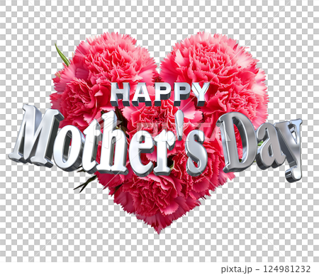 3DCG文字「Happy Mother's Day」母の日 124981232