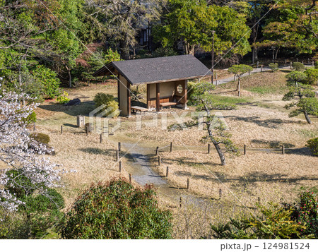 日本庭園にある東屋（千葉県柏市・あけぼの山公園） 124981524