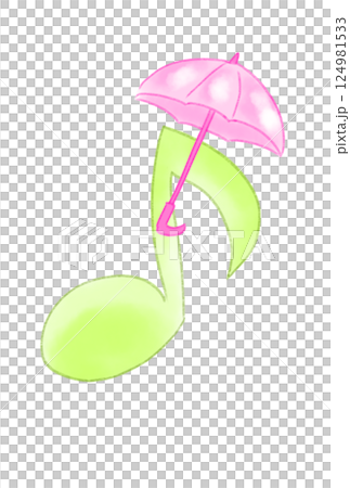 Musical note with umbrella 124981533