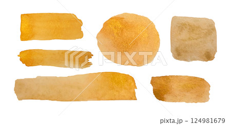 Brown gold watercolor textures for creative projects and designs 124981679
