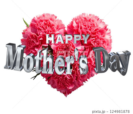 3DCG文字「Happy Mother's Day」母の日 124981878