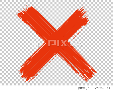 用朱墨有力地畫出的十字架 124982074