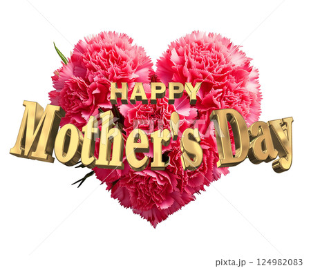 3DCG文字「Happy Mother's Day」母の日 124982083