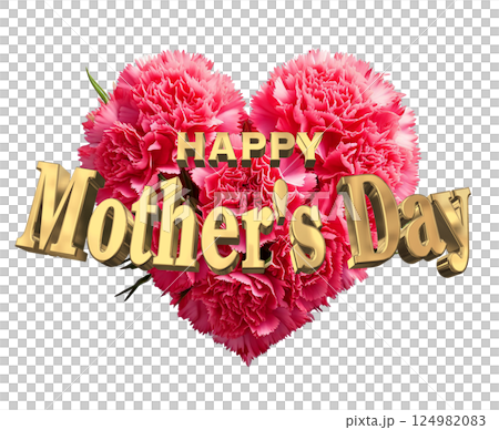 3DCG文字「Happy Mother's Day」母の日 124982083